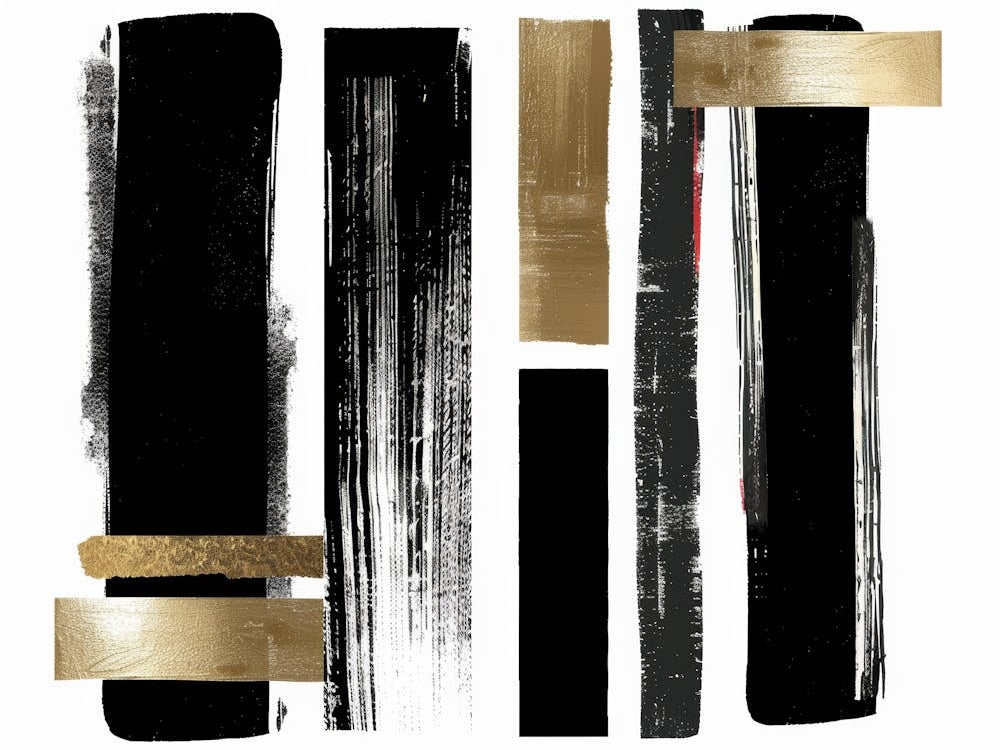 Black And Gold Abstract Painting 36