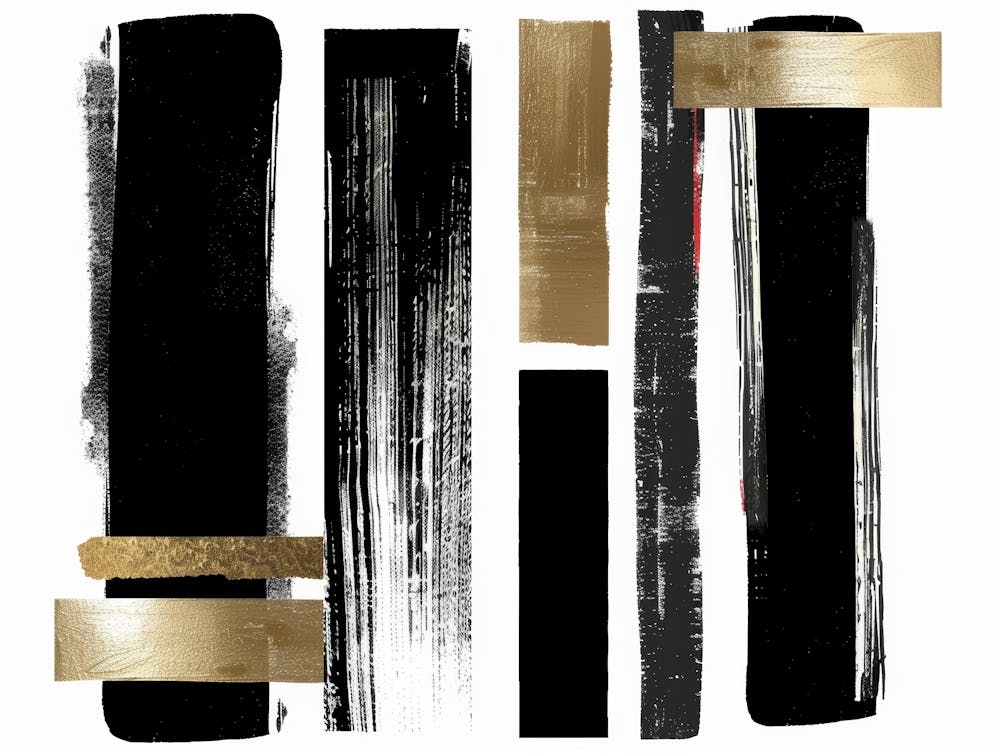 Black And Gold Abstract Painting 36