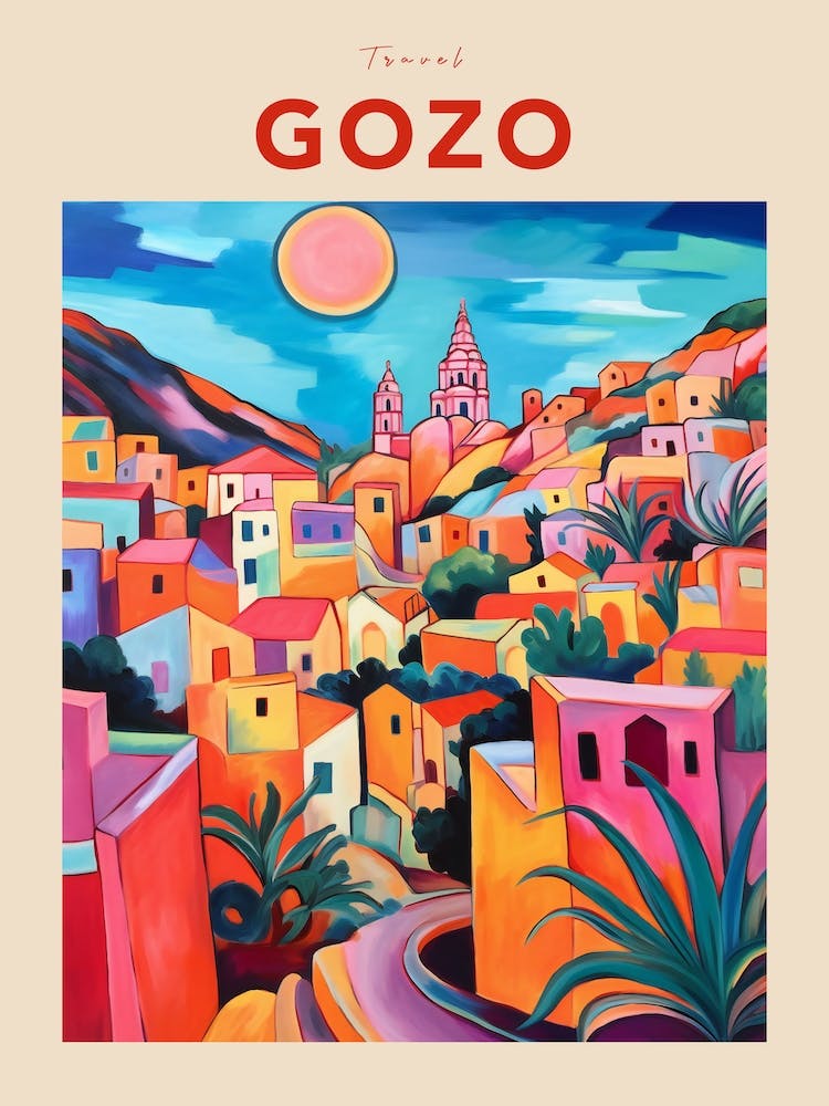 Gozo Malta Fauvist Travel Poster