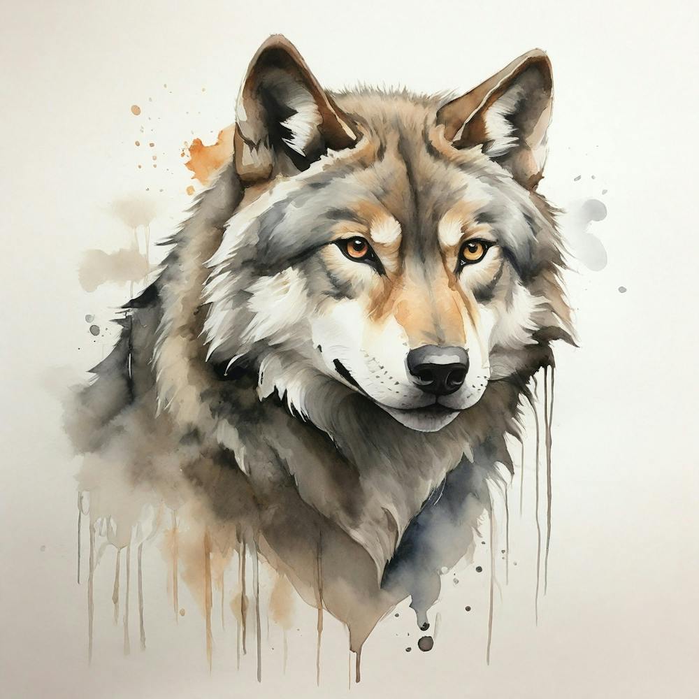 Default Create A Simple Watercolor Of A Wolf Using Neutral And 2