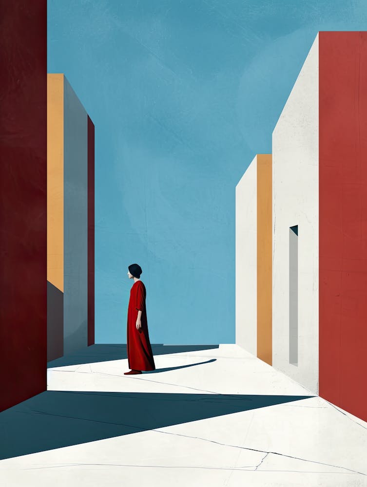Woman In A Red Dress, Minimalism