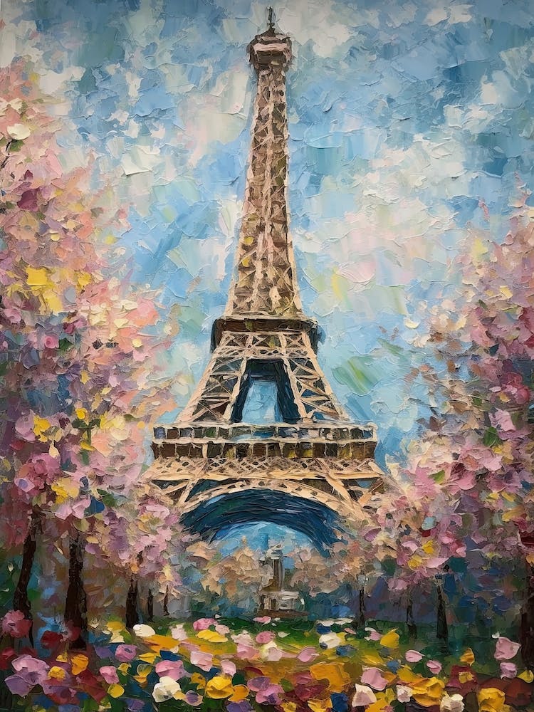 Eiffel Tower Paris France Monet Style 14