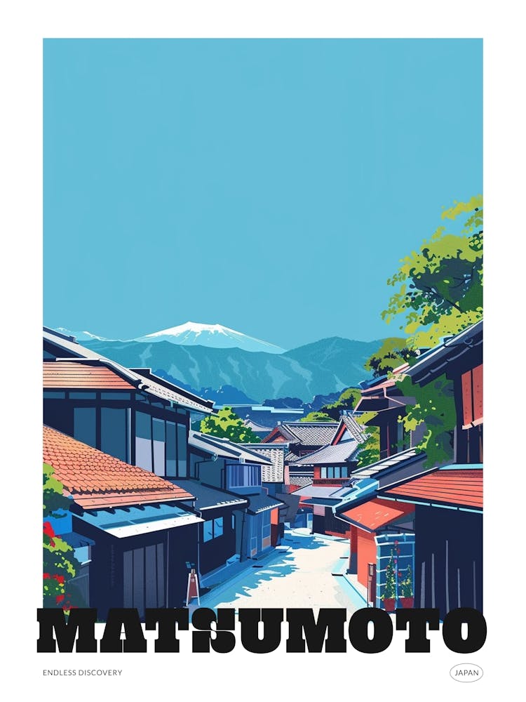Matsumoto Japan 3 Colourful Travel Poster