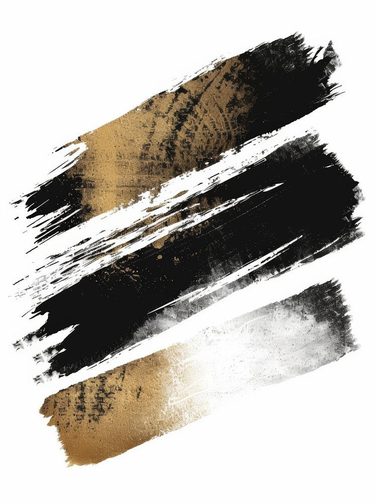 Gold And Black Brush Strokes 19