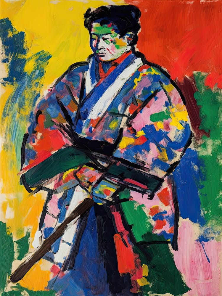 Samurai In Fauvist Matisse Japanese Style  8