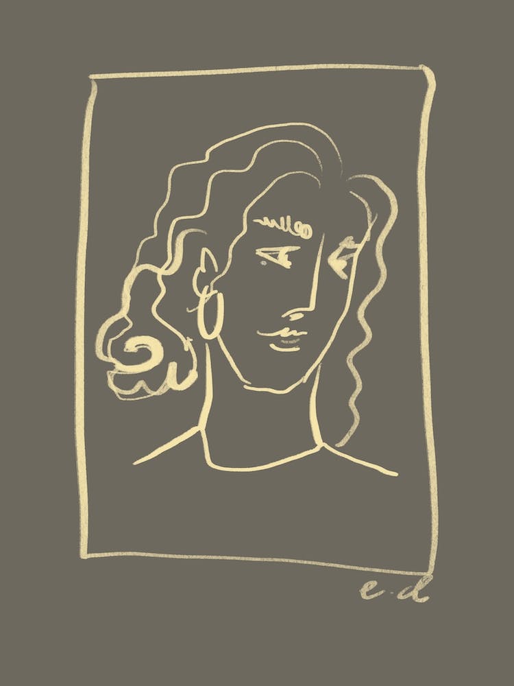 Grey Woman Self Portrait