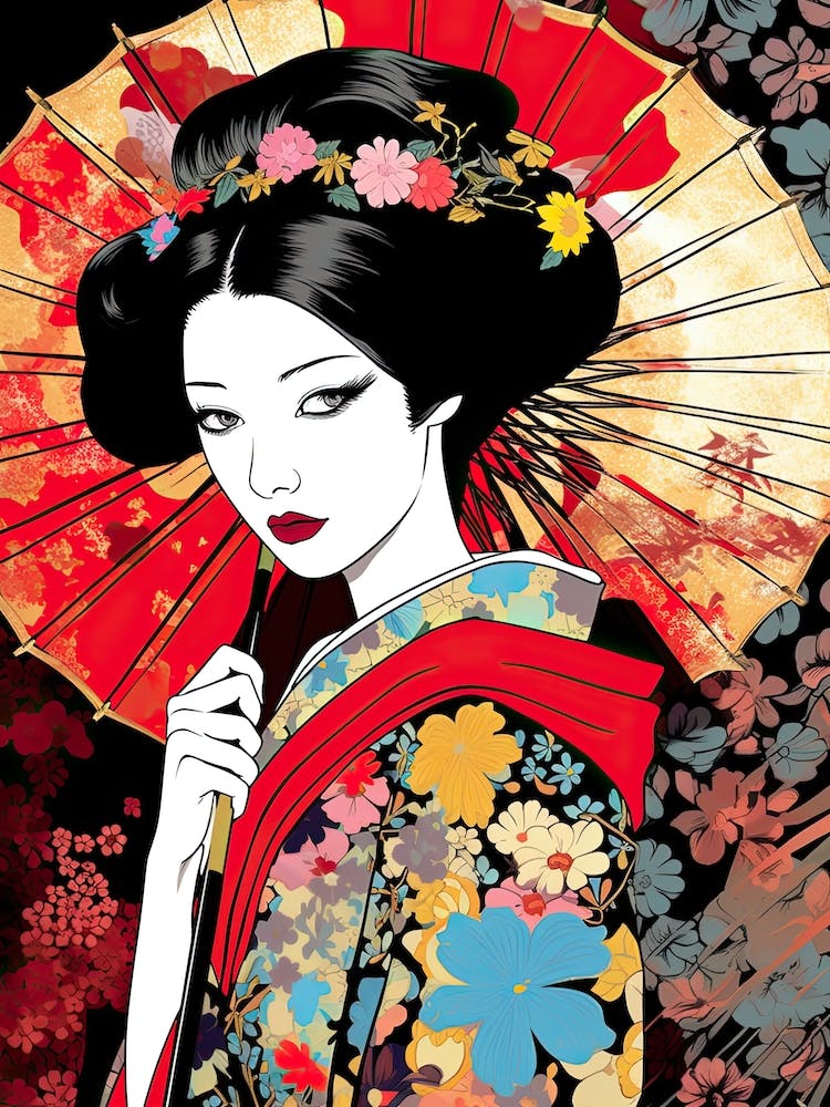 Geisha Pop Art Colours 3