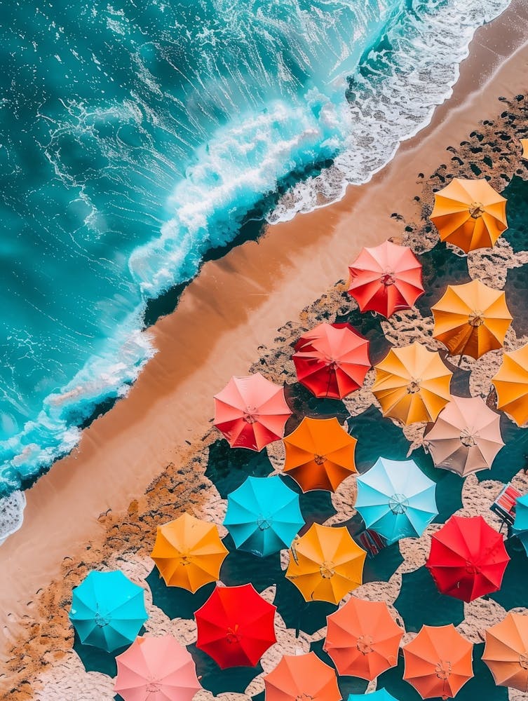 Colorful Umbrellas On The Beach 1