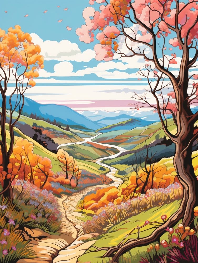 The Cateran Trail Scotland Hike Illustration