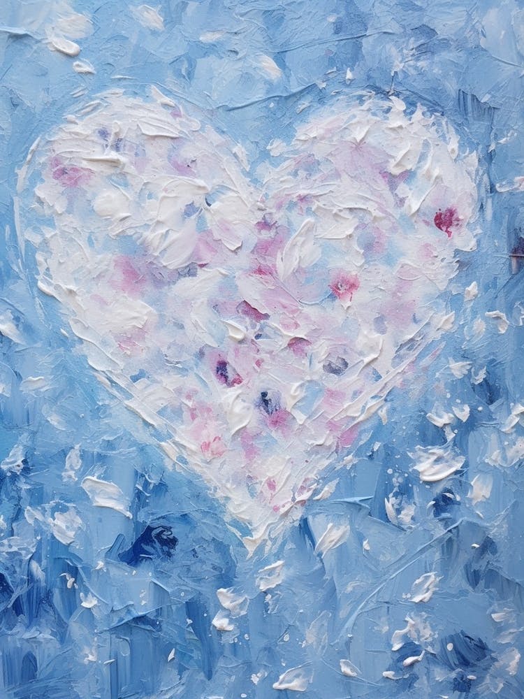 Impasto-Pinselstriche Herzumriss 1
