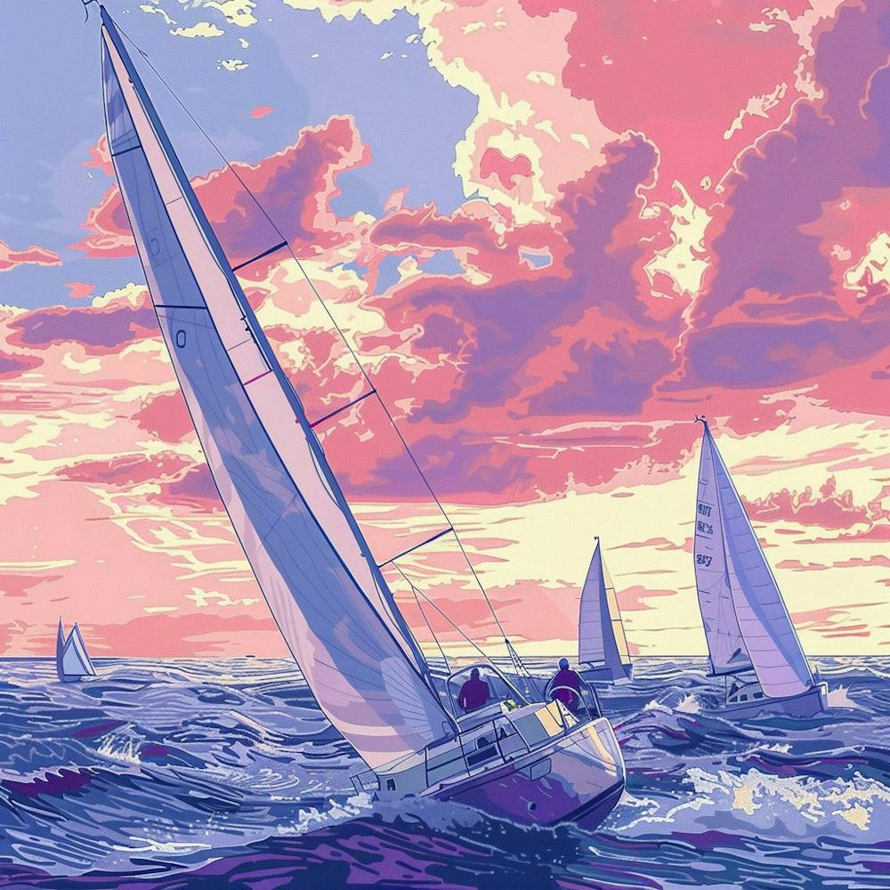 Sailboats At Sunset 2