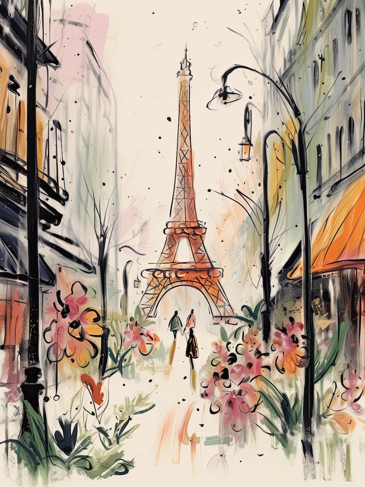 Paris, Flower Collage 2