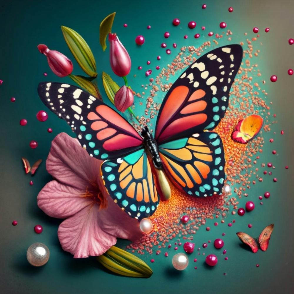 Schmetterling Mit Perlen