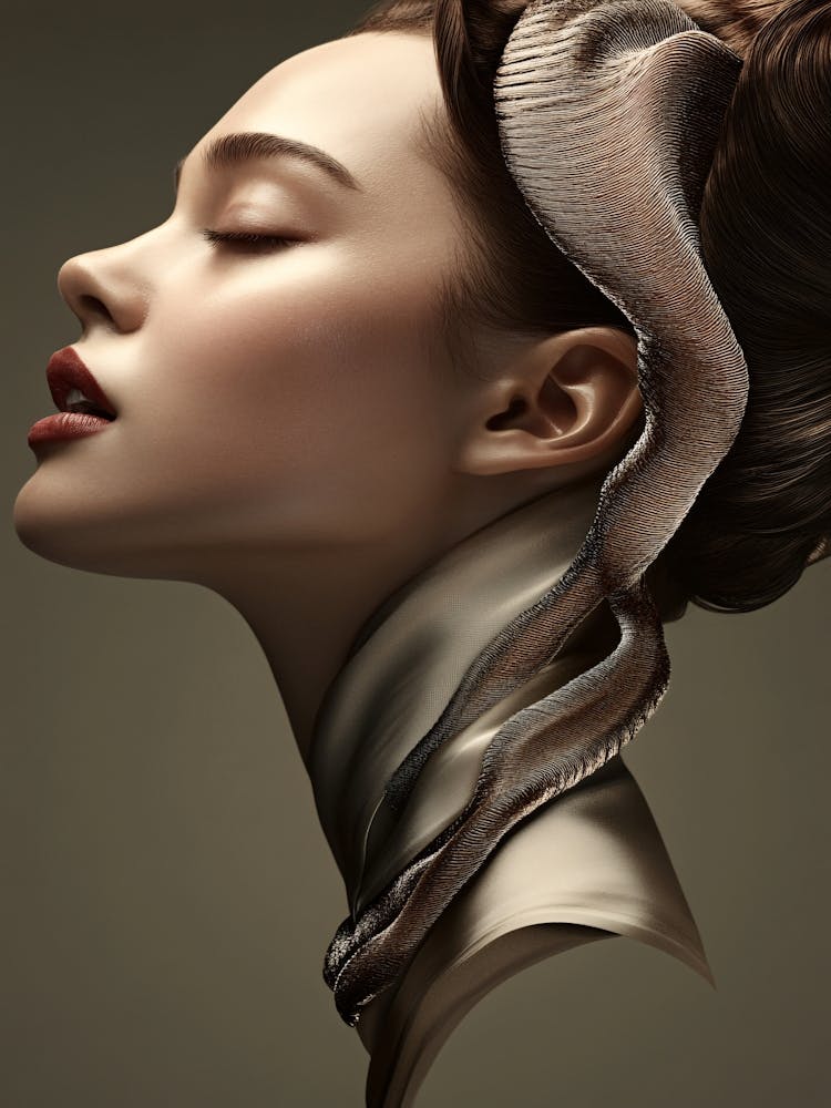 Portrait Of A Woman With Snakes