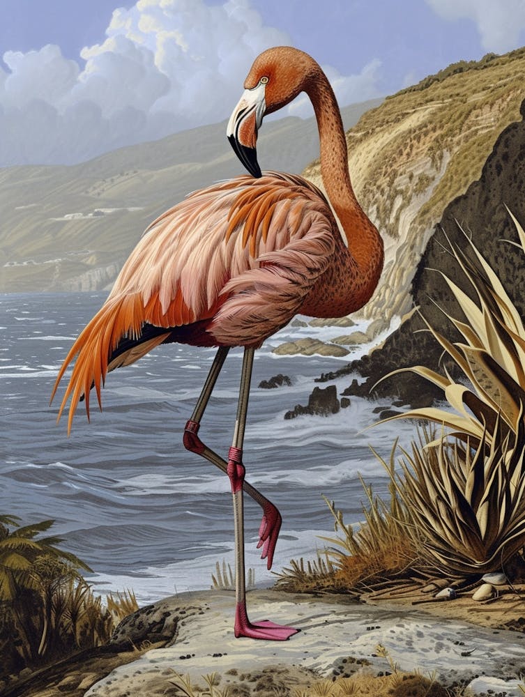 Greater Flamingo Southern Europe Spain Tropical Illustration 2