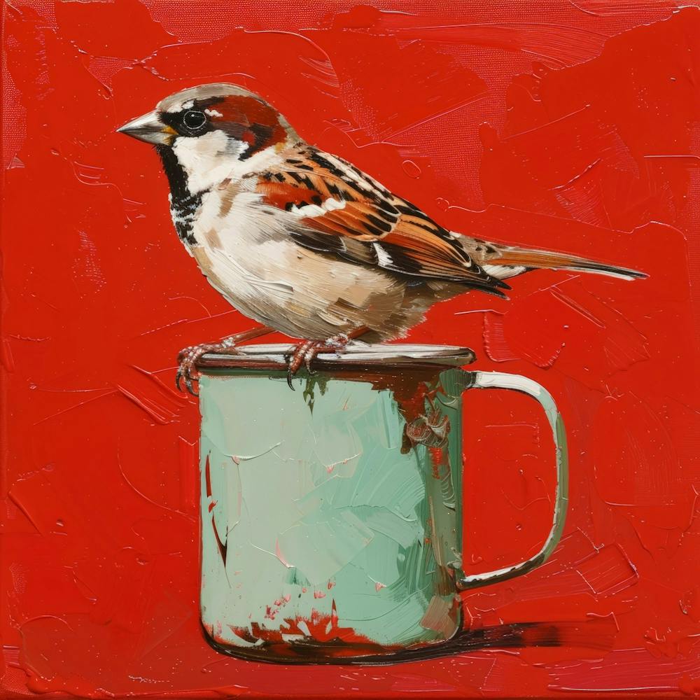 Sparrow In A Mug 3