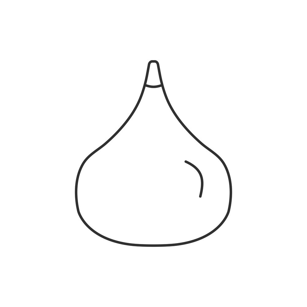 Fig Icon In Black Flat Outline Design