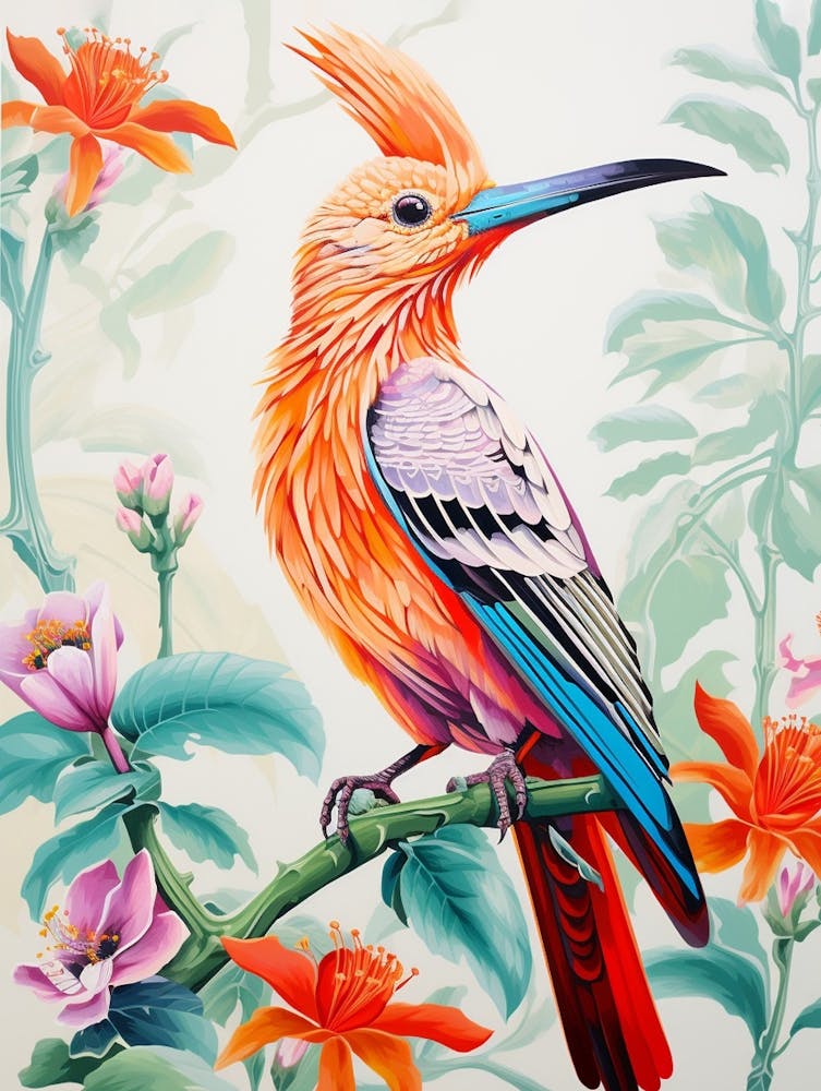 Colourful Bird Painting Hoopoe 4