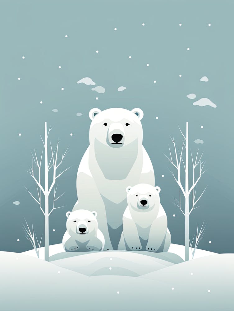 Arctic Embrace; Canvas Of Polar Bear Kinship