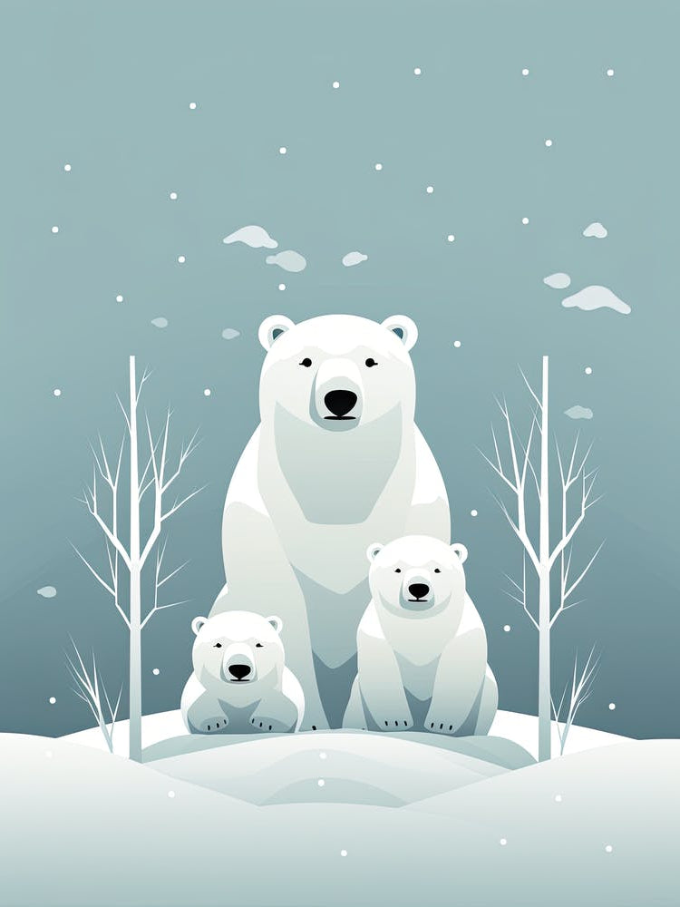 Arctic Embrace; Canvas Of Polar Bear Kinship