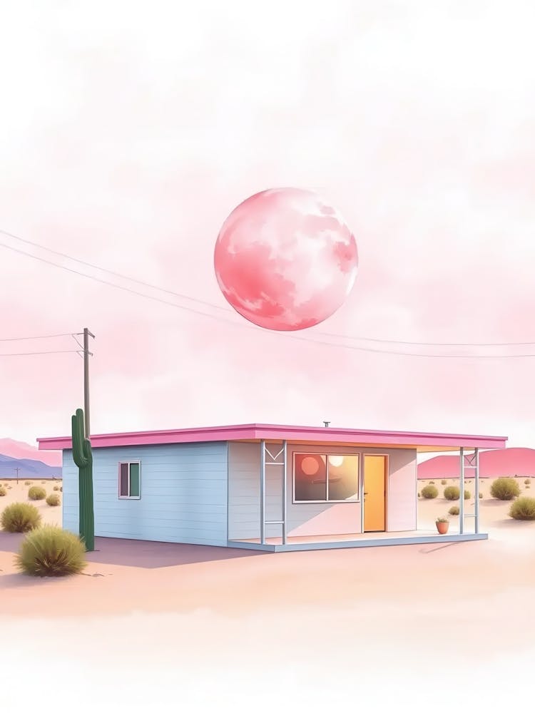Pink House In The Desert 1