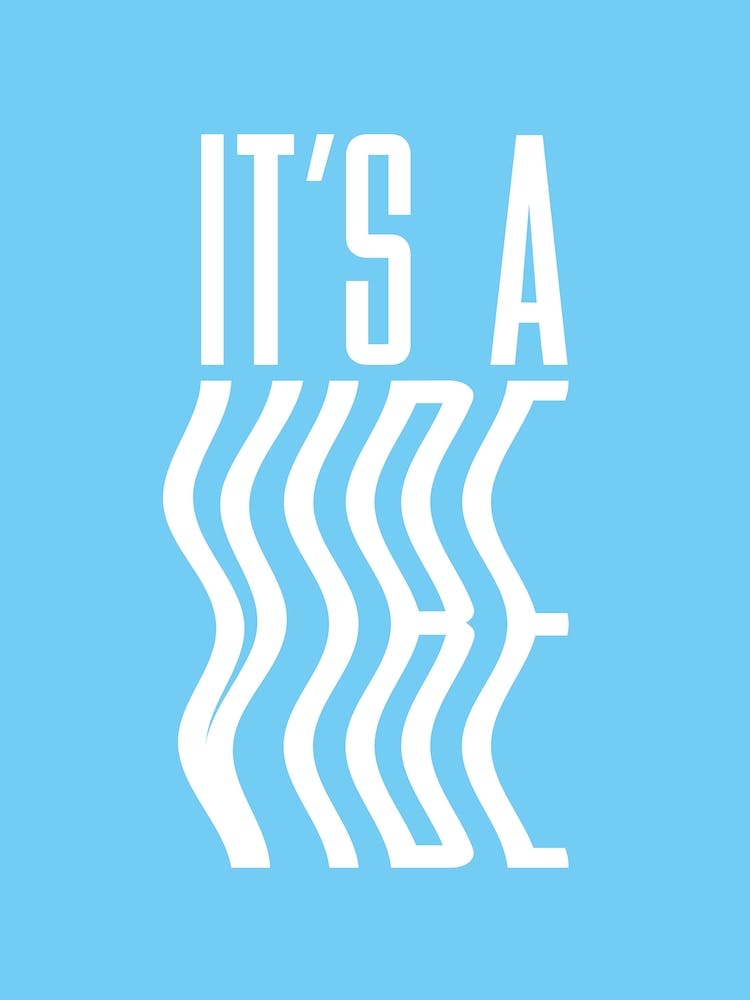 Blue And White It's A Vibe Typographic