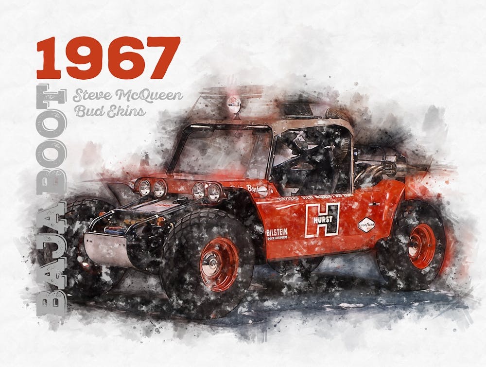 Baja Boot, Steve Mcqueen, Bud Ekins, Off Road Racing Buggy, 1967