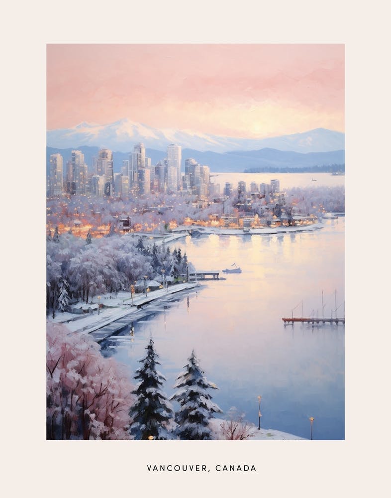 Dreamy Winter Painting Poster Vancouver Canada 2