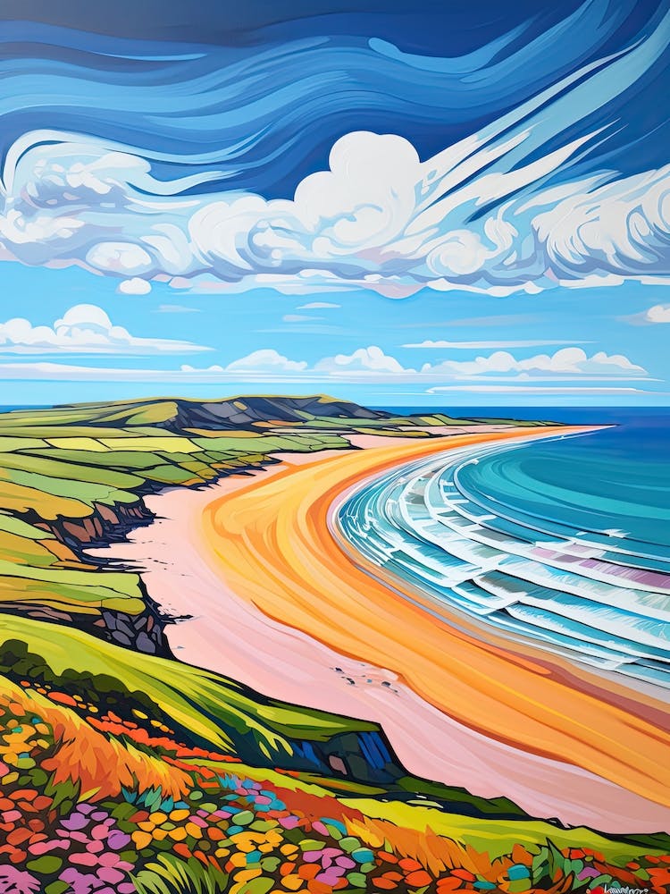 Rhossili Bay, Gower Peninsula, Wales, Matisse And Rousseau Style 2