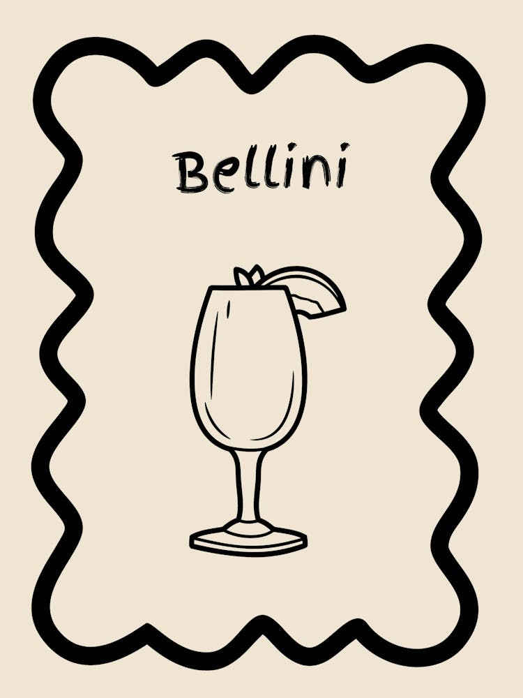 Bellini Doodle Poster B&W