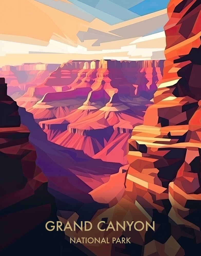Grand Canyon National Park Travel Poster Illustration Style 6