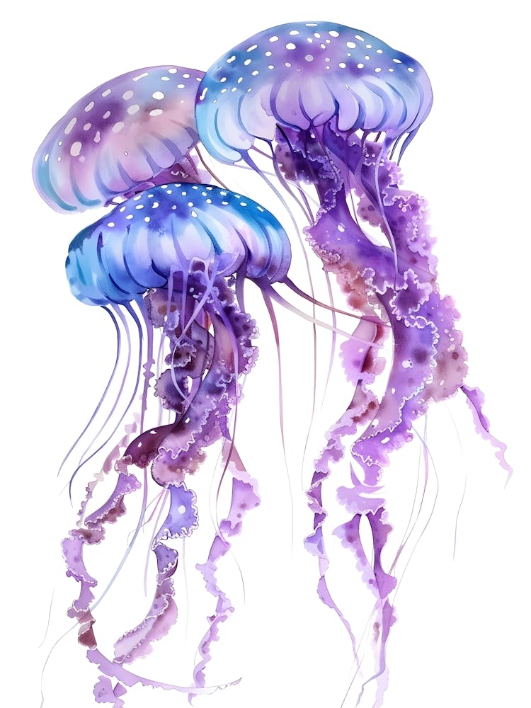 Watercolor Of Jellyfish