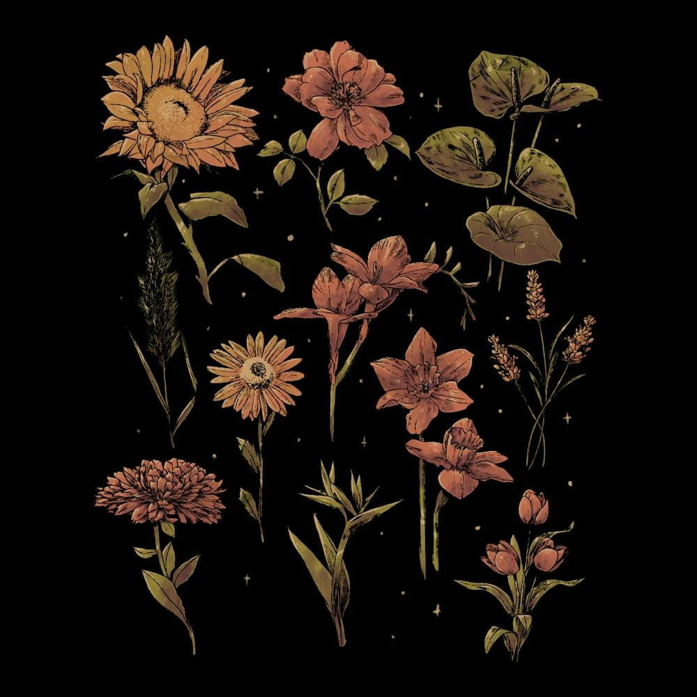 Twilight Botanica Watercolor Botanical Flowers 1