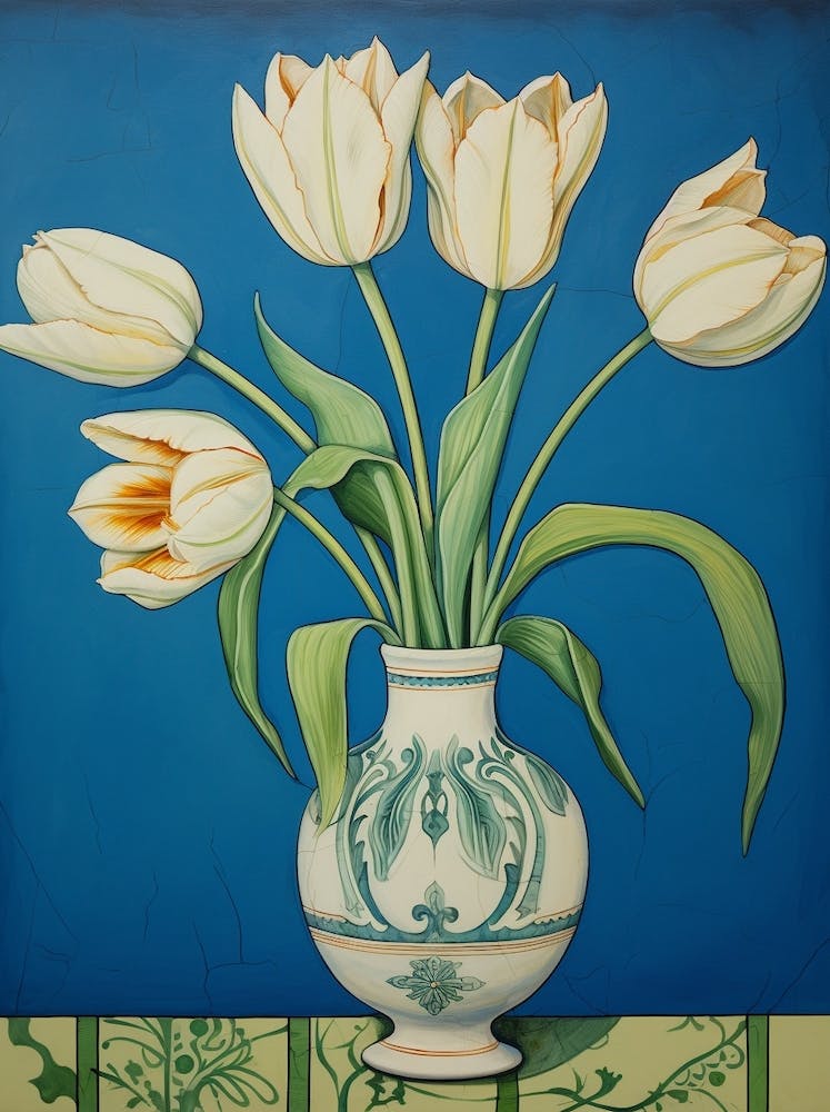 Flowers In A Vase Still Life Painting Tulips 2