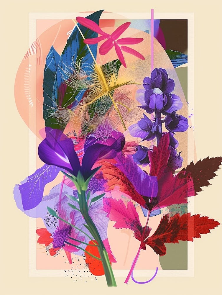 Aconitum 1 Neon Flower Collage