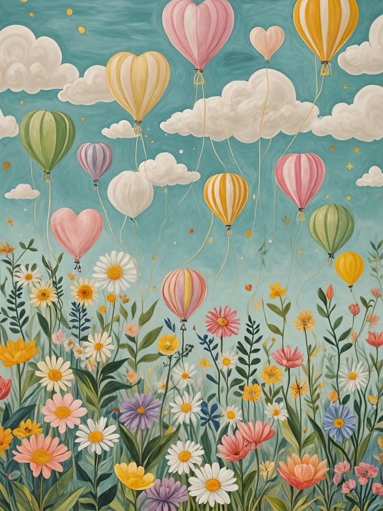 Pastel Balloons In Spring
