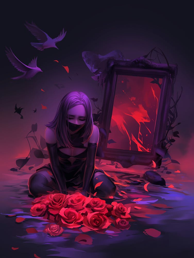 Rose painted mirrors