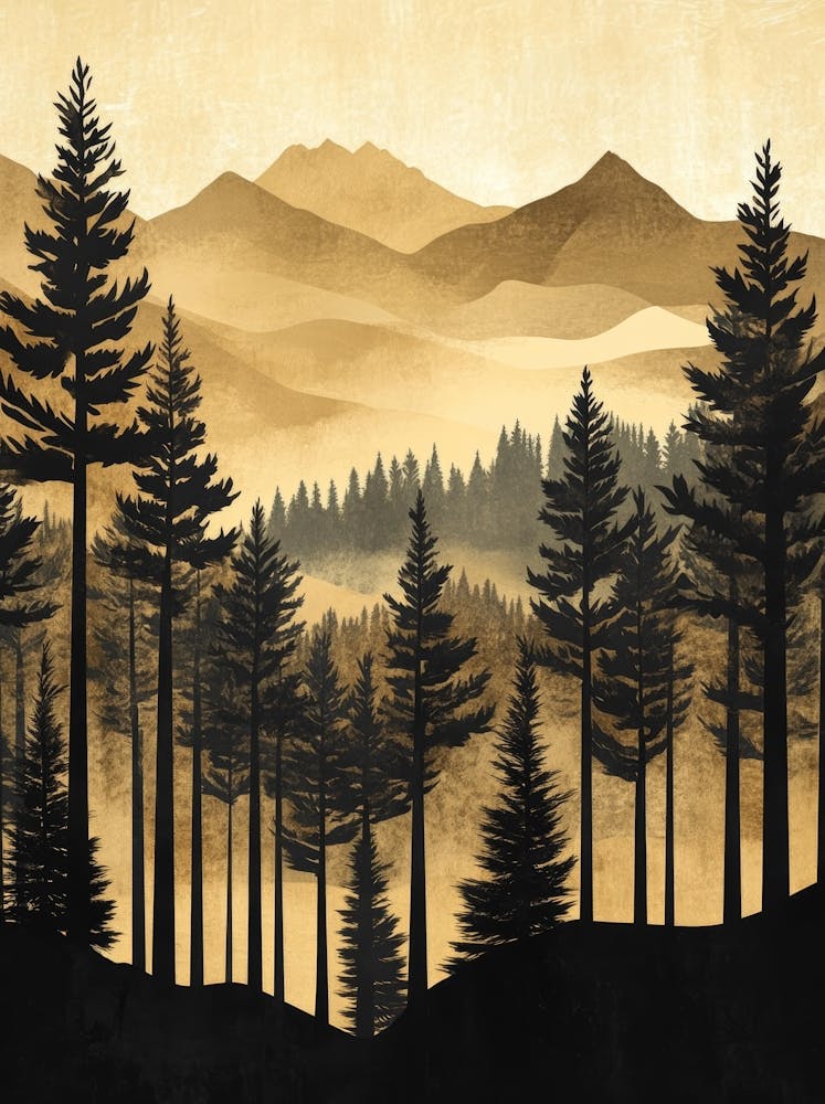 Pine Trees Canvas Print 1