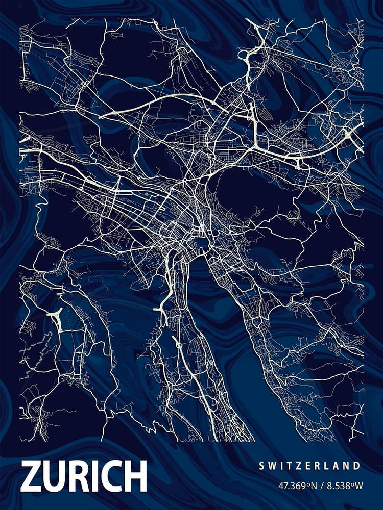 Zurich Crocus Marble Map