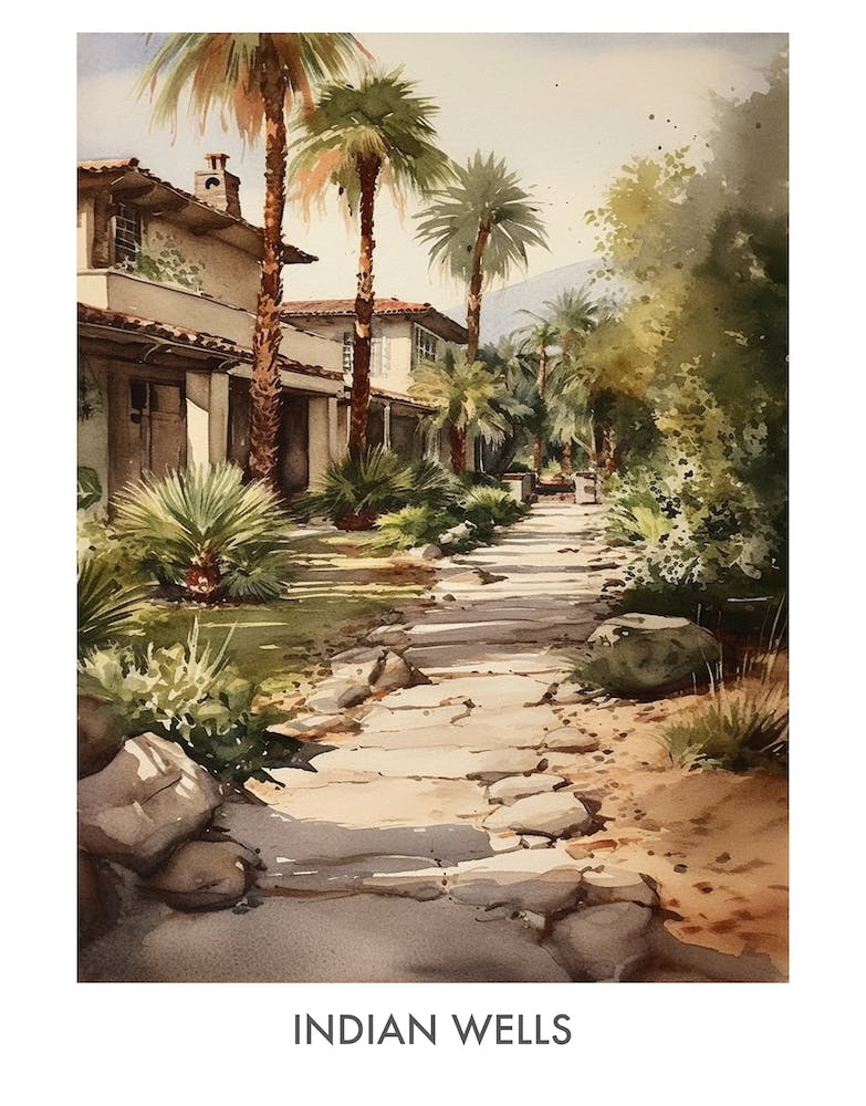Indian Wells Watercolor 2travel Poster
