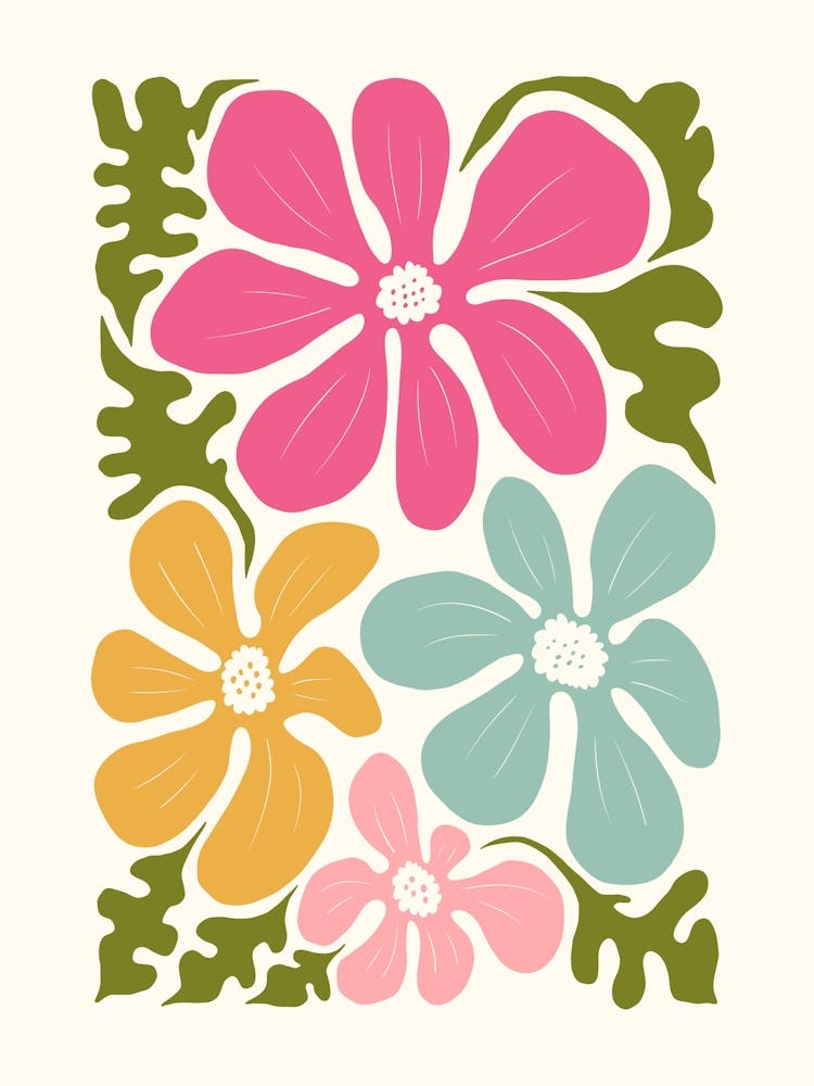 Abstract Scandi Matisse Style Flower