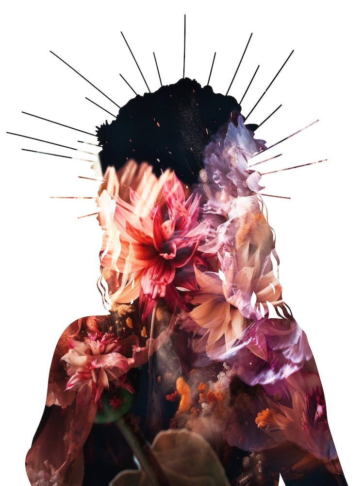 Beyonce Flower Portrait