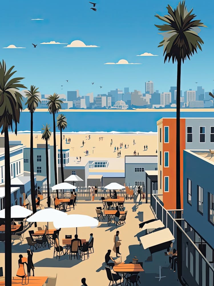 Venice Beach California, Usa, Grafische Illustration 2