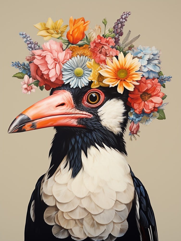 Bird With A Flower Crown Magpie 7