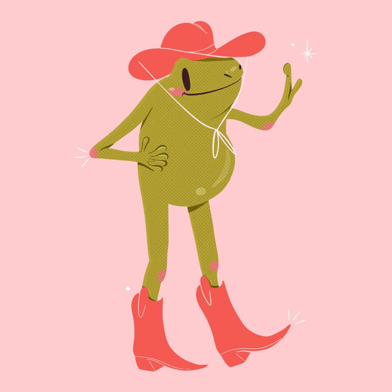 Howdy Partner | Pink Cowboy Frog 1