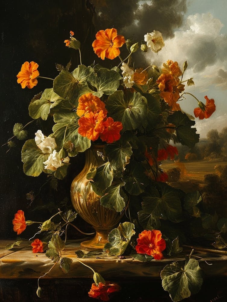 Baroque Floral Still Life Nasturtium 3
