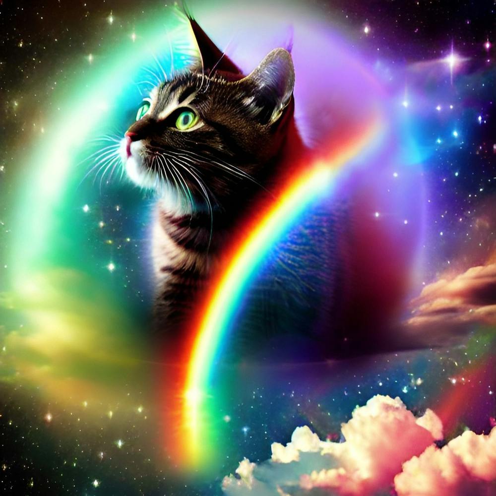 Regenbogen Kosmische Katze