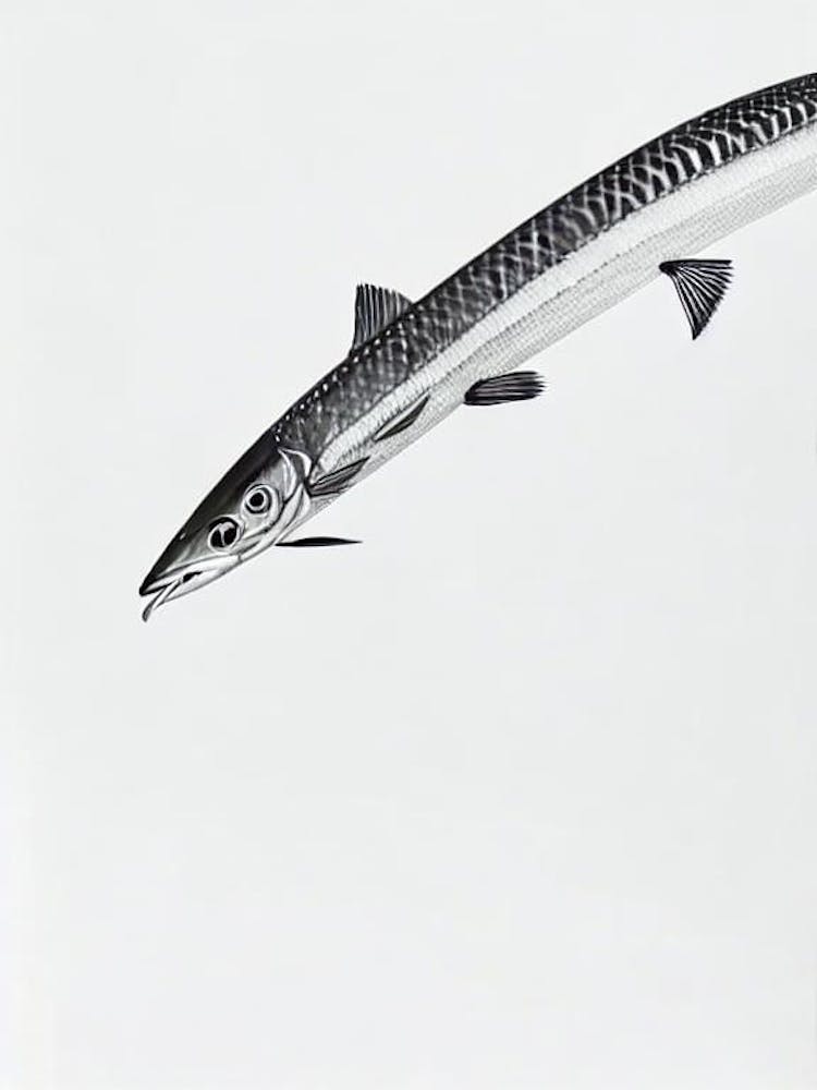 Barracuda Black & White Drawing