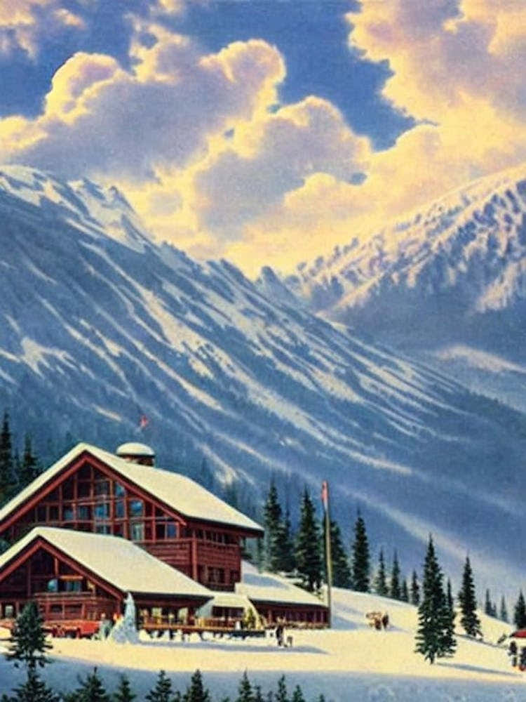 Shymbulak, Kazakhstan Ski Resort Vintage Landscape 1 Skiing Poster