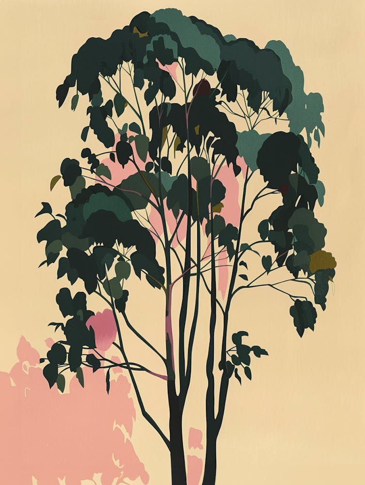 Eucalyptus Tree Colourful Illustration 1